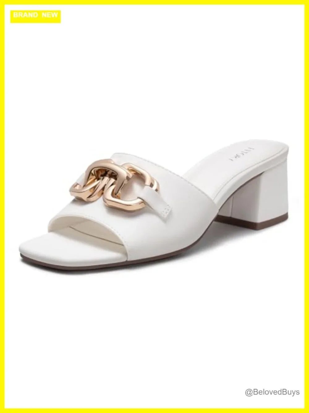 Women's Low Heel Sandals Chunky Block Square Open Toe Dressy Slip On Faux